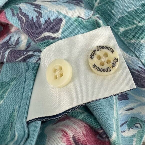 Reyn Spooner Banzai Biscus Button Front Floral Hawaiian Aloha Camp Shirt XL Blue - Picture 7 of 10